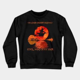 Witch Riding Brooms On A Dark Desert Highways Halloween Crewneck Sweatshirt